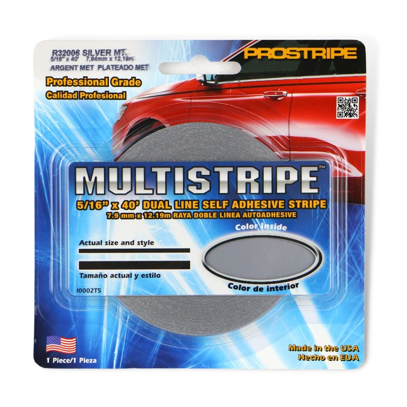 Prostripe - Pinstripe Tape Ms 1/4 X 150; Silver Metallic