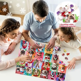 Advent Calendar 2024 Puzzle, 24 Boxes, 1008 Pieces, Family Holiday Puzzles, Countdown to Christmas, Home Decoration, Christmas Gifts for Children, Teenagers, Adults