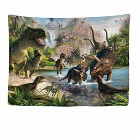 Ulticool - Tapestry Decoration Home - Dinosaur Group T-Rex Animals - 200 x 150 cm - Wall Towel Wall Hangings - Accessories for Bedroom Living Room Children's Room