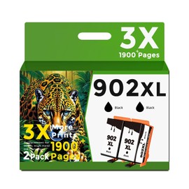 902XL Black Ink Cartridges Compatible for HP Ink 902 XL 902XL (BK, 2-Pack) Work for OfficeJet Pro 6978 6958 6968 6962 OfficeJet 6970 6975 6960 6950 6954 6951 6956 6961 6963 6964 Printer