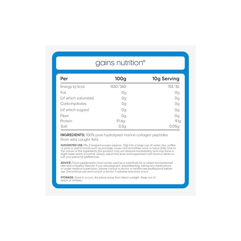 GN Marine Collagen Peptides Powder, Unflavoured, 2 Pack