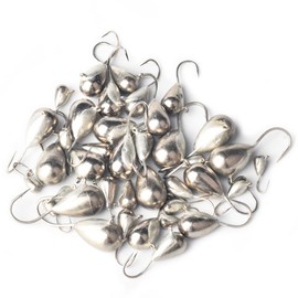 MUUNN 25Pack Unpainted Tungsten Ice Jigs Kits,Tear Drop Tungsten Ice Fishing Jigs（2.7mm）