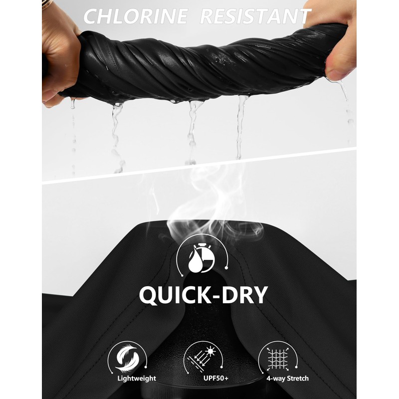 SANTINY Women's High Waisted Swim Skirt with Pocket Tummy Control