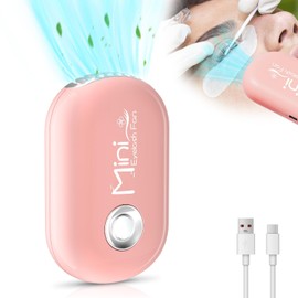 Buqikma Mini Lash Fan Dryer For Eyelash Extensions Portable Handheld Eyelash Fan With Cooling Sponge Usb-C Rechargeable Lash Extension Fans With Air Blower For Makeup Drying & Cooling, Pink