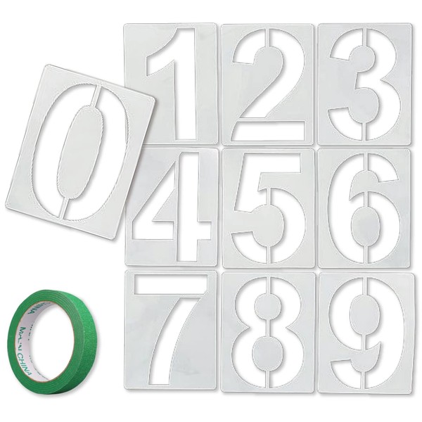 TJQ Parking Lot Number Plate Stencil Sheet Line Drawing Line