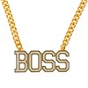 ghfucs Huge Boss Necklace Hip Hop Boss Pendant Gold Cain