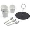 JPH Tapas Dishes Platter Appetizer Dips Serving Set Ceramic Nibble