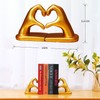 Polpcygne Taylor Gold Heart Hands Book Ends Sculpture Aesthetic bookends