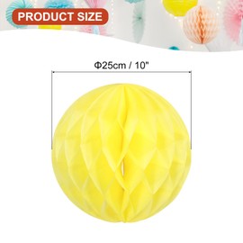 PATIKIL 10" Tissue Paper Pom Poms Flower Balls, 10 Pack Party Hanging Paper Flower Balls Decoration for Birthday Wedding Home Backdrop Decor, Yellow