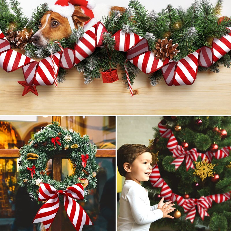 2 Rolls 2.5 Inch x 6 Yards Red and White