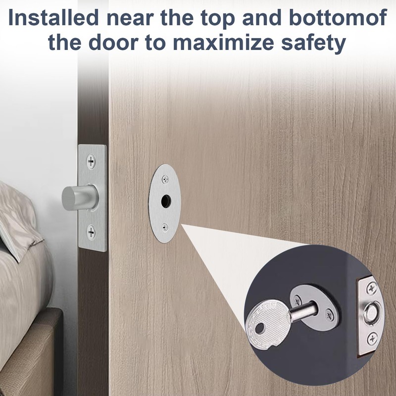 Hidden Internal Door Lock with Star Key, 2 Pairs Mortice