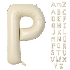 Lausatek Alphabet Letter Balloons, P, English, Letters, 40 Inches, Large Combination, Birthday, Birthday, Decoration, Events, Anniversaries, Parties, Approx. 35.4 inches (90 cm), Dull White
