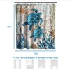 Final Friday Nautical Shower Curtain Teal Sea Turtles Theme Fabric