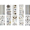 10 Sheets Temporary Feather Tattoos Bracelet Tattoos Gold and Silver