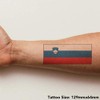 'Slovenia Flag' Temporary Tattoo - Water Resistant, Skin-Safe, Non-Toxic Transfer