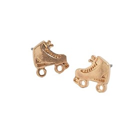 Howard's Stud Buds Roller Skate Stud Earrings for Women (Gold)
