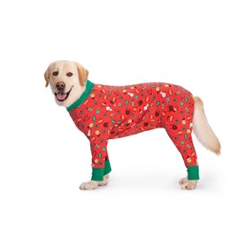 BT Bear Large Dog Clothes, Elastic Pet Onesie Clothes Protect Joints Wound Protection Pet Pajamas PJS Dog Jumpsuit For Medium Large Dogs (7XL, Red christmas)