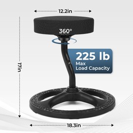 Upaloop Fitness Seat, ADHD Chair Stool for Stability, Balance, Yoga, Office, School, Wellness, Active Sitting with Non-Slip Base and Washable Seat Cover