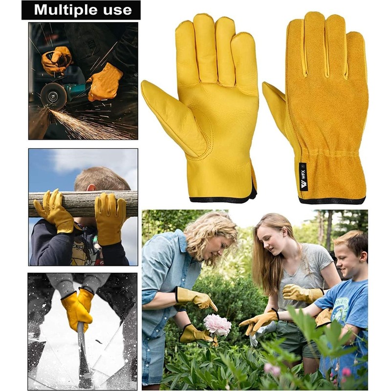 WFX Leather Working Gloves Work Gardening Gloves Thorn Proof Garden