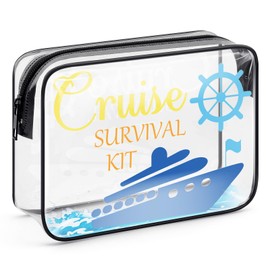 Cruise Gifts for Women Cruise Lovers Gifts Beach Makeup Bag Cruise Themed Gifts PVC Clear Toiletry Bag Cruise Trip Summer Beach Girls Weekend Gifts Christmas Vacation Graduation Gift for Friend Sister