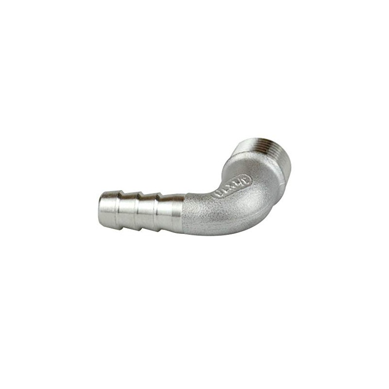 Quickun 304 Stainless Steel Hose Barb Fitting Elbow, 3/8" Barb