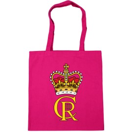 Hippowarehouse King Charles Royal Cypher Tote Shopping Gym Beach Bag 42cm x38cm, 10 litres