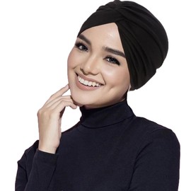 Pleated Turban Cap Chemo Head Wraps Muslim Hijab Scarf Cap for Women Stretchy Hair Loss Headwear Caps for Women Sleep Cap Soft Fashion Headwrap Beanie Sleep Hats Skull Cap India Bandana Headscarf