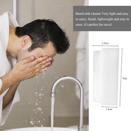 SNONESIY Pack of 2 Beard Sponge, Beard Hair Sponge, Reusable Beard Cleaning Sponge, Beard Hair Removal Sink, for Cleaning Beards and Sinks, Suitable for Family and Travel (White)