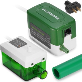 FUJIWARA Condensate Pump, Mini Split Automatic Condensation Drain Removal Quiet Pump,for HVAC,Air Conditioner,Dehumidifier,Furnance,Ice Maker,Suitable for A/C 1-3HP 2200W (FUJ—24S)