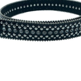 Kmart Studded Rocker Pop Punk Black Silver Belt Wide Small Medium 32" - 37" Emo Grunge