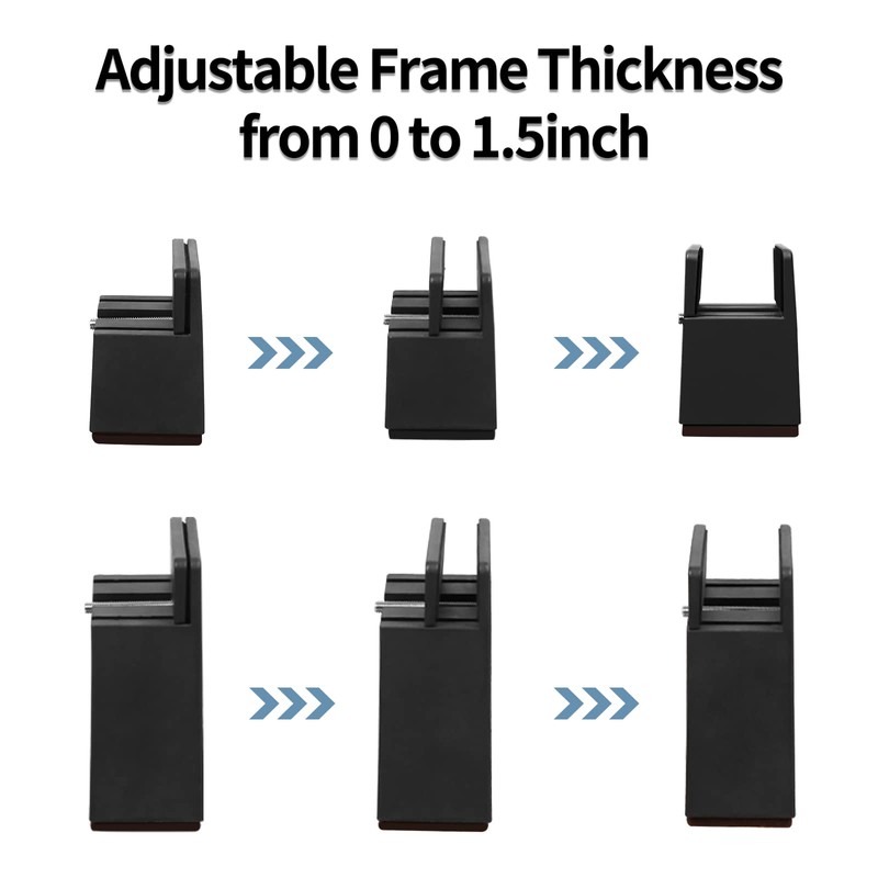 Ezprotekt Adjustable 2 Inch Chair Risers with Screw Clamp, Heavy