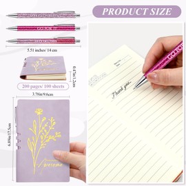 Sayglossy Team Appreciation Gift Set A6 Leather Journal Notebook Pen with Present Box Thank You Valentines Day Gift for Employee Coworker Staff Medical Assistant Teacher Women Men(Purple,Thank You)