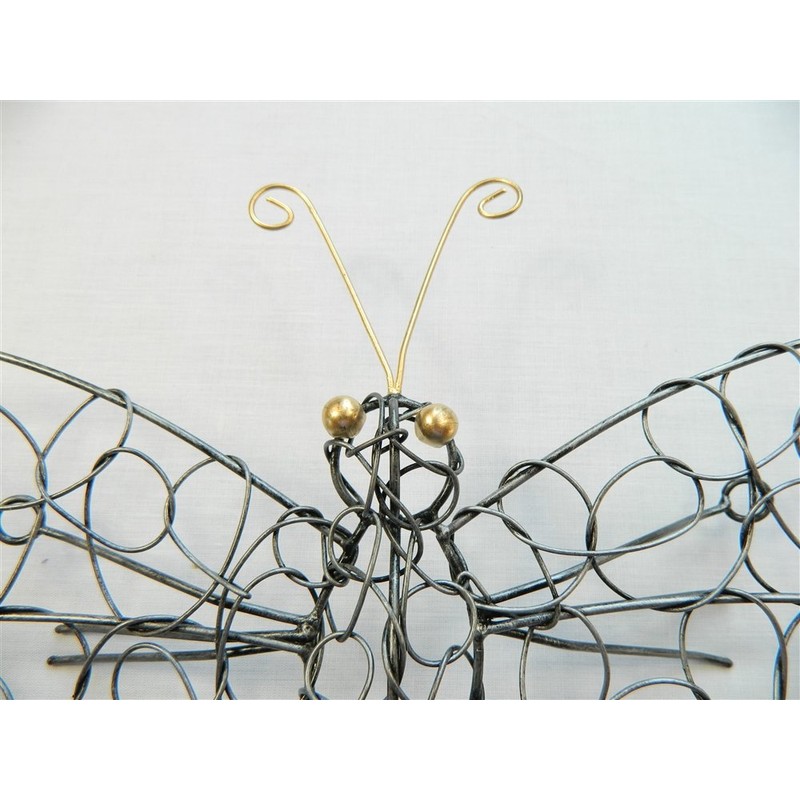 Thai Gifts Metal Wall Art Butterfly - Silver Wire Large