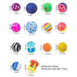 DIYUQISHI Assorted Cat Toys for Indoor Cats & Kittens - 26-Piece Set with 6 Bell Balls & 20 Reflective Balls for Safe Active Play & Mental Stimulation