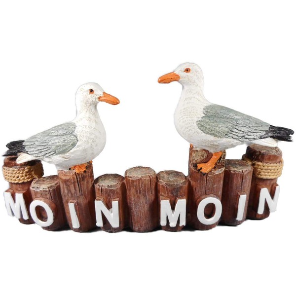 Moin Moin GCG 2630 Bollard with Seagull 18 cm Bird Sea North Sea Port Maritime Decoration