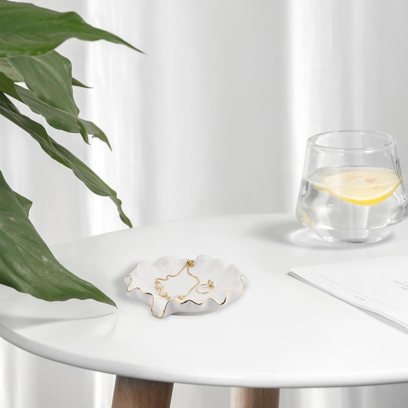 YoHyien Ceramic Soap Dish with Drainage, Lotus Leaf Soap Dish