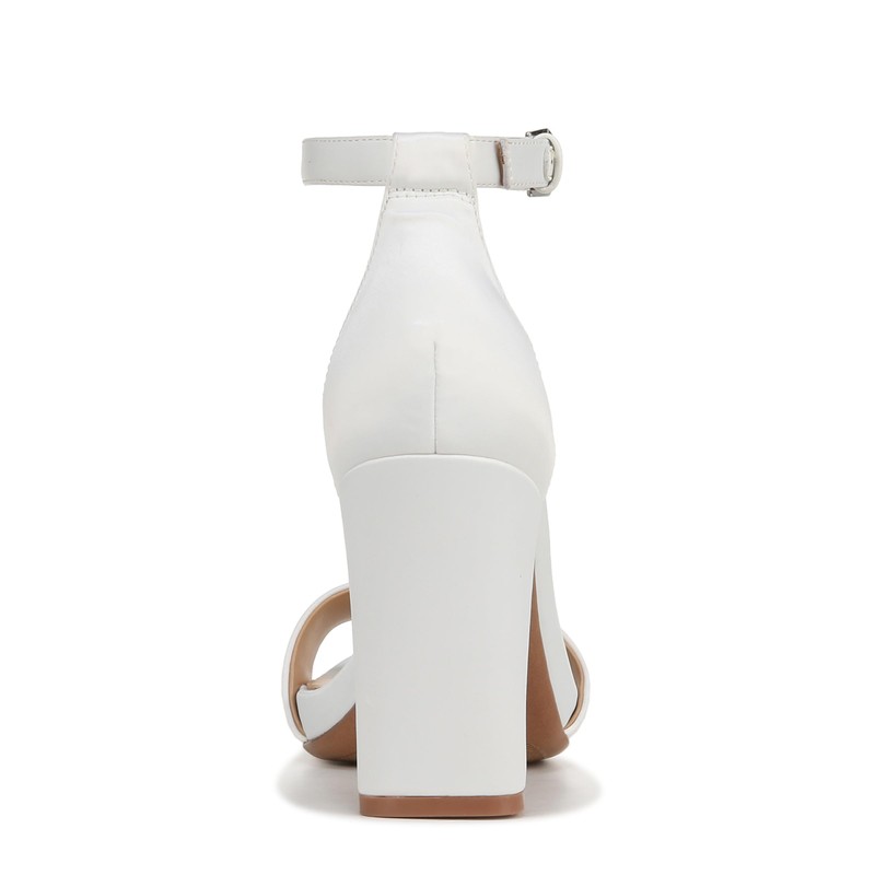 Naturalizer Womens Joy Sandal Pearl White Satin Fabric 8 M