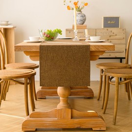 Kiatuniya Modern Table Runner Brown Table Runner 40 x 180 cm Spring Washable Table Decoration Boho Country House Style Table Runner Decorative Fabric for Birthday Wedding Decoration Dresser Party