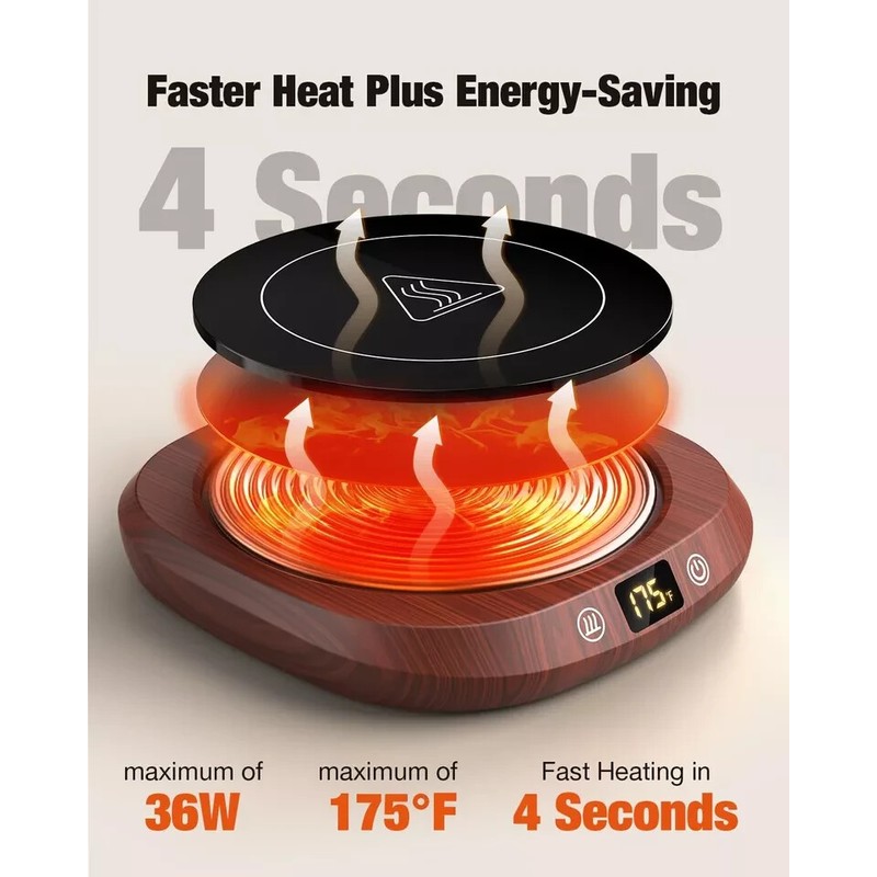 See Description Coffee Warmer, New 4.4-In Heating Surface, 5 Temp