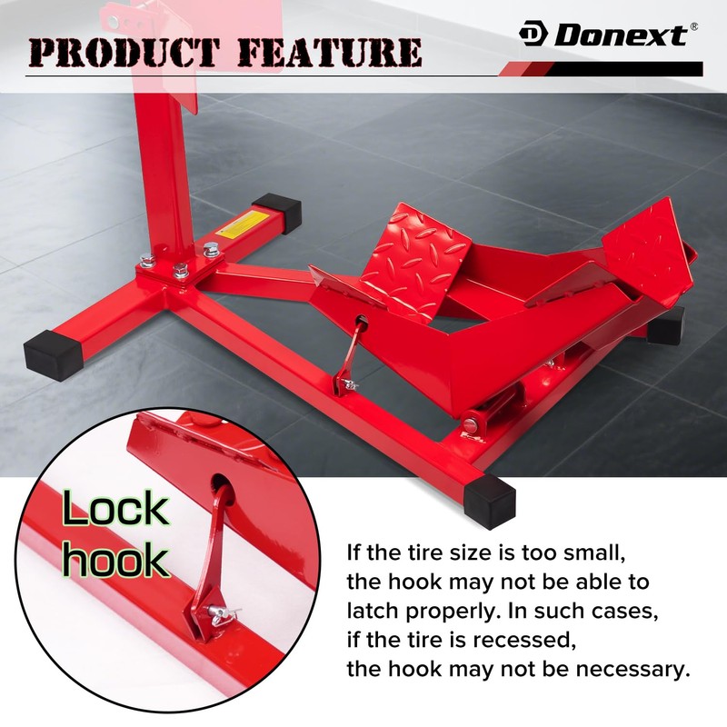 Donext Motorcycle Front Tire Chock, Adjustable Motorcycle Wheel Chock, 1500