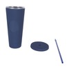 Coffee Tumbler with Lid and Straw Matte Dark Blue Double