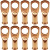 10 Pack 6 AWG 3/8" Bare Copper Ring Terminals, Heavy