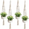 Sorbus Macrame Plant Hanger [4 Pack] Indoor Outdoor Hanging Plant