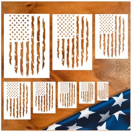 Large American Flag Stencil Star Stencils for Painting 50 Stars Military Template for Flag Patriotic Wood Burning Stencils for Spray Painting on Shirt Project Crafts Wooden (Flag Two)