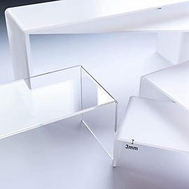 Micvtve Pack of 5 Clear Acrylic Display Risers, 5 Sizes Acrylic Jewellery Display Riser Display Case Holders for Cakes, Display