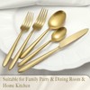 DEACORY Silverware Set Flatware Set Matte Gold Stain Polished Cutlery