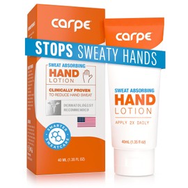 Carpe Antiperspirant Hand Lotion, A dermatologist-recommended, non-irritating, smooth lotion that helps stops hand sweat, Great for hyperhidrosis