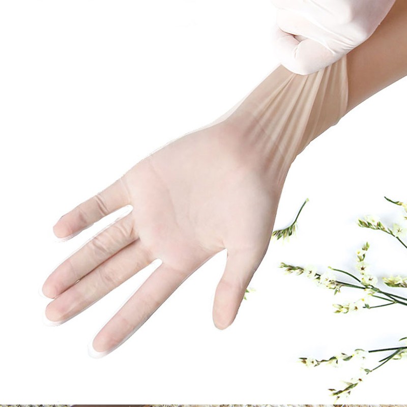 50Pairs Box Disposable PVC Examination Gloves Clear Powder Free Safety