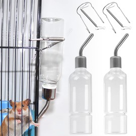 Rppiup Trinkflasche Kaninchen mit Halterung, 2 Stück Kaninchen Wasser Flaschen, 350ml Hasen Trinkflasche, Hängende Haustiere Wasserflaschen für Kaninchen Meerschweinchen Hamster Chinchillas