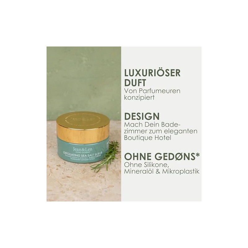 Jean & Len Exfoliating Sea Salt Scrub Rosemary & Ginger